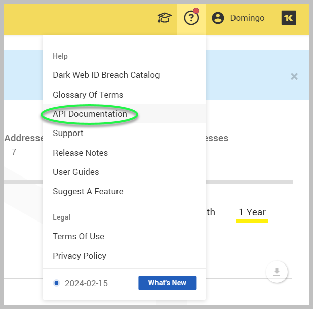 Enabling API access for Dark Web ID